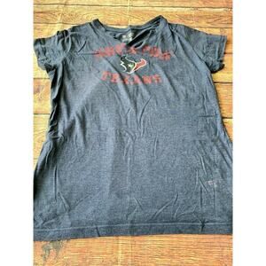 Houston Texans NFL Team Apparel Women's T-Shirt Blue Heathered Notch Neck Tee L